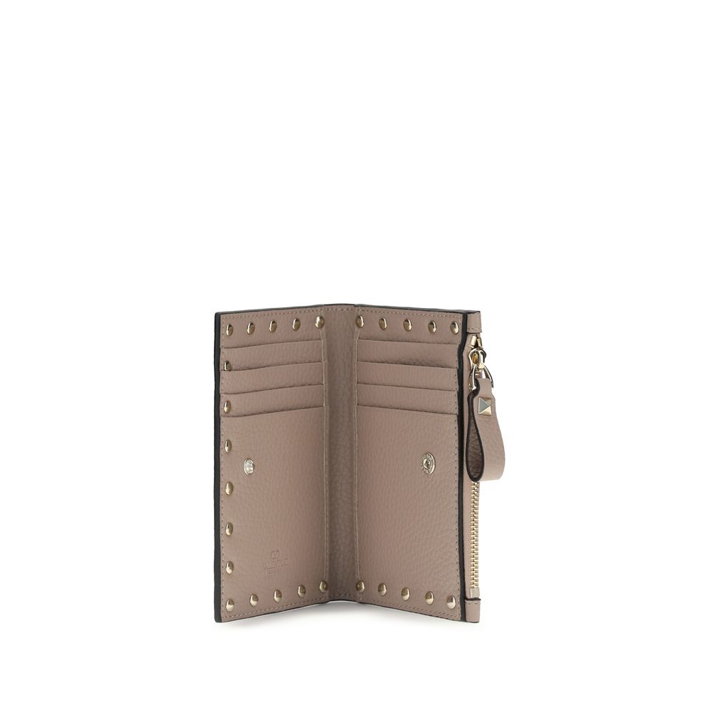 Garnet Calfskin Rockstud Card Holder