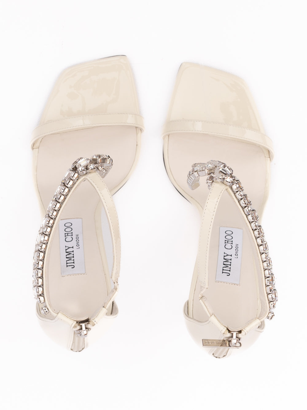 White Patent Leather Verity 100mm Sandals