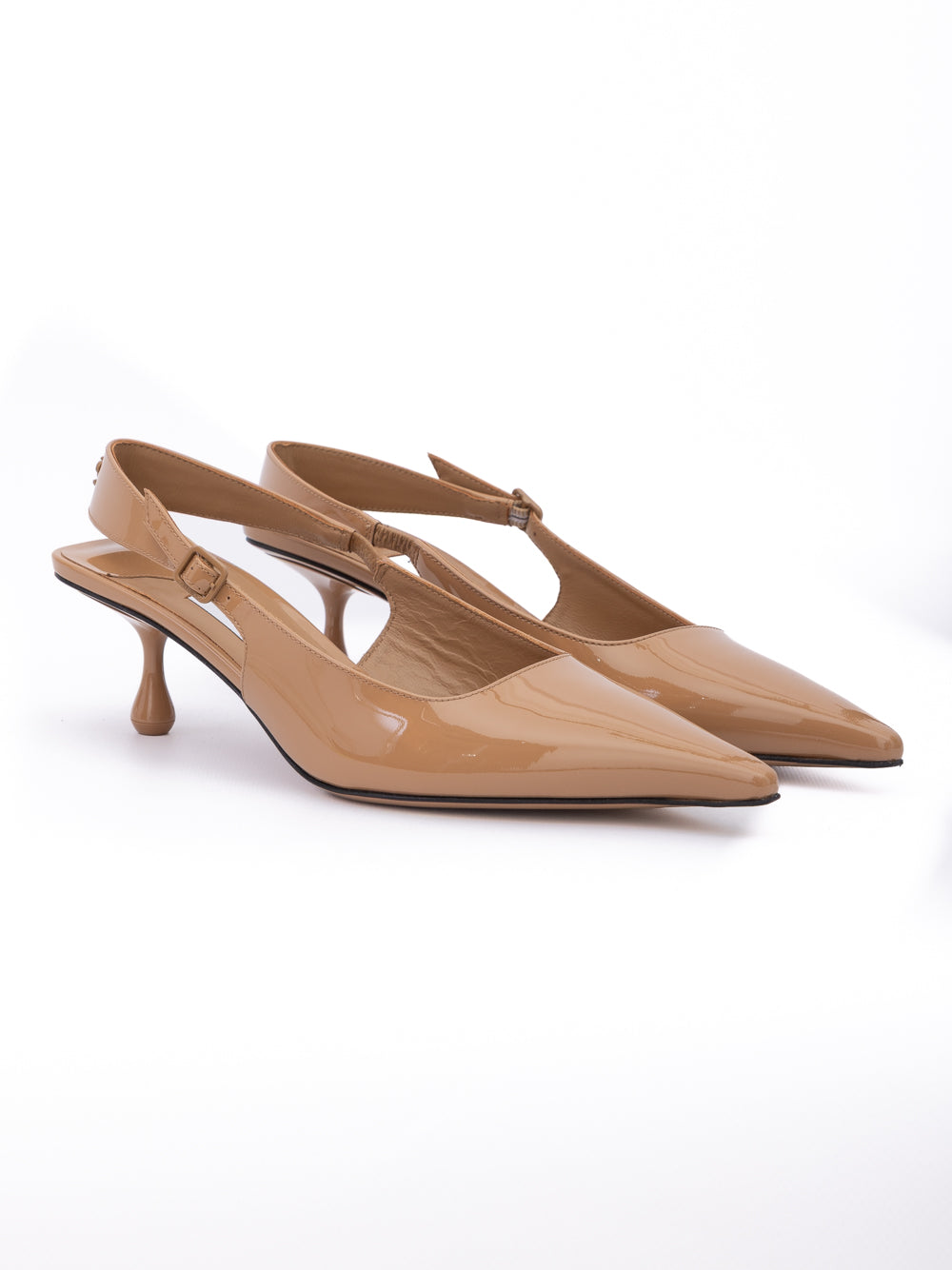 Powder Pink Patent Leather Amel 50 Slingback Pumps