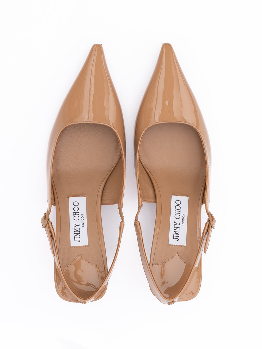 Powder Pink Patent Leather Amel 50 Slingback Pumps
