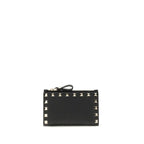 Garnet Calfskin Rockstud Card Holder