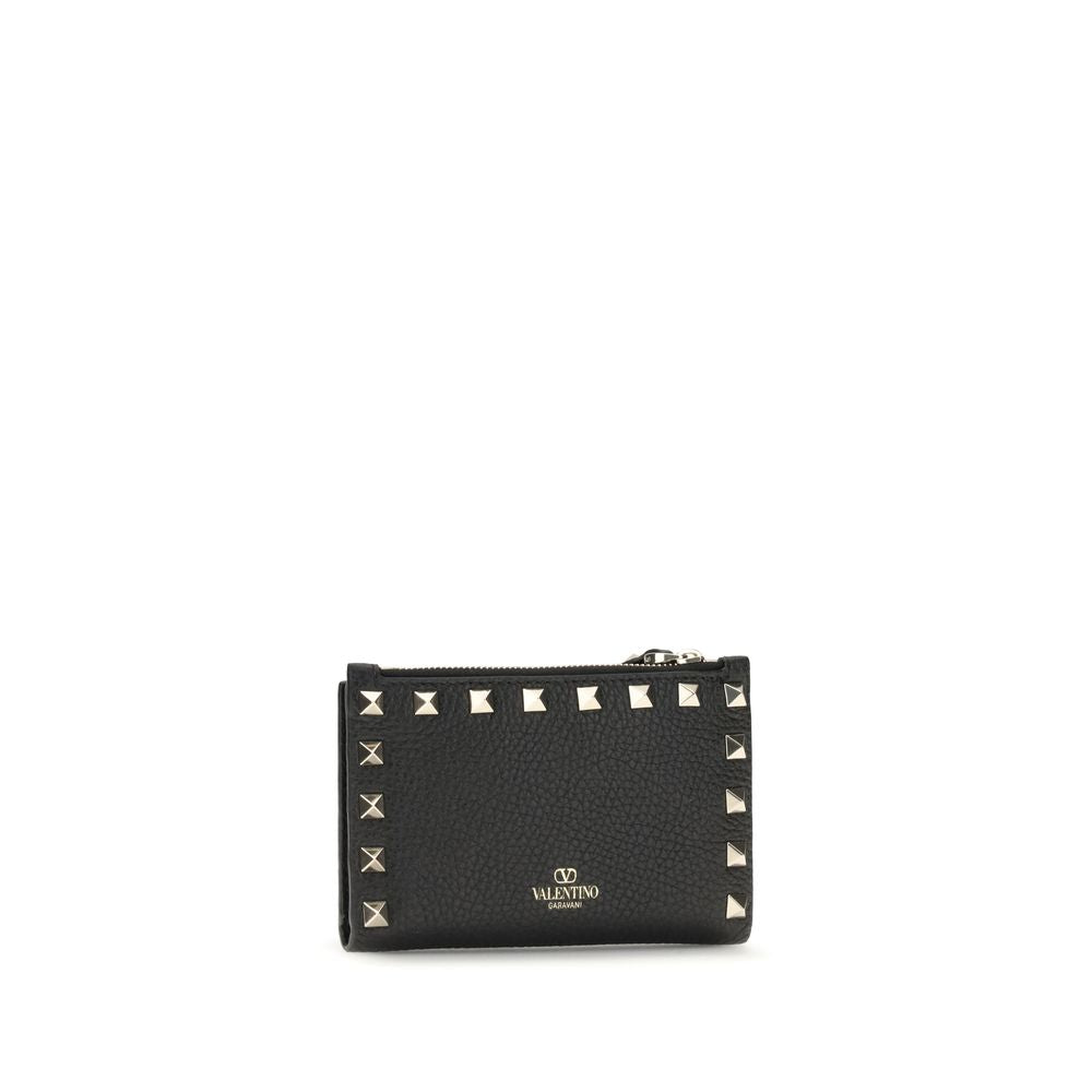 Garnet Calfskin Rockstud Card Holder