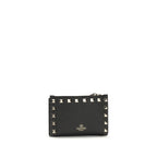 Garnet Calfskin Rockstud Card Holder