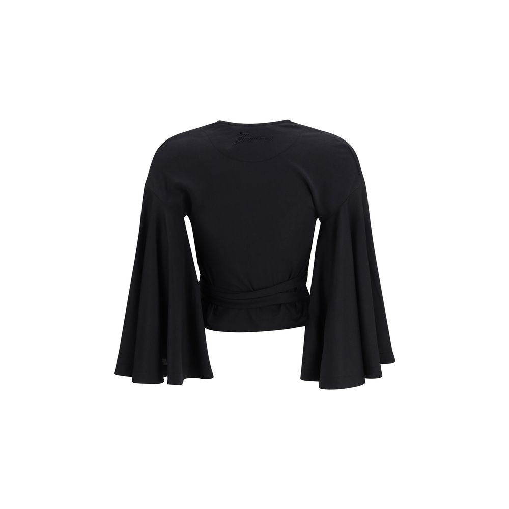 Paysan Wrap Top in Cotton Poplin