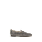 Gray Calf Leather Slip-On Loafers