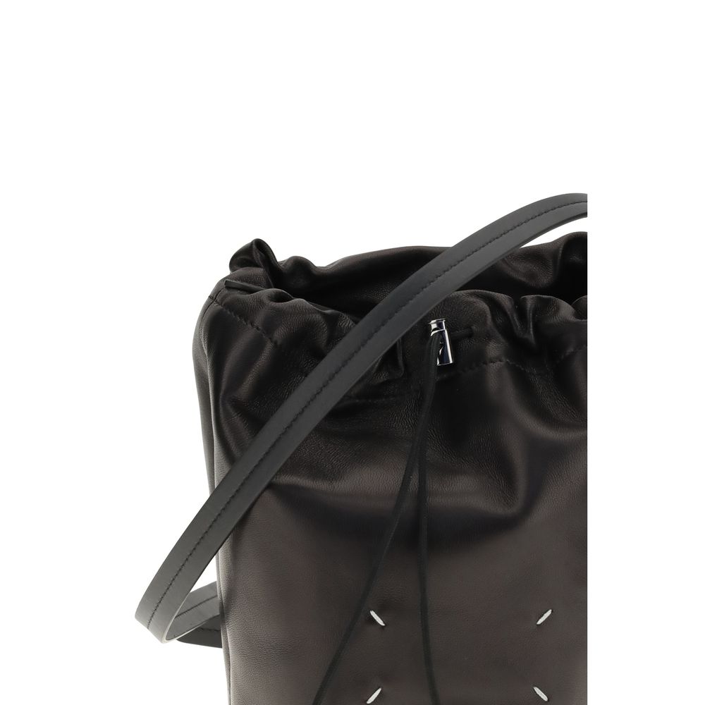 Black Calf Leather Bucket Bag