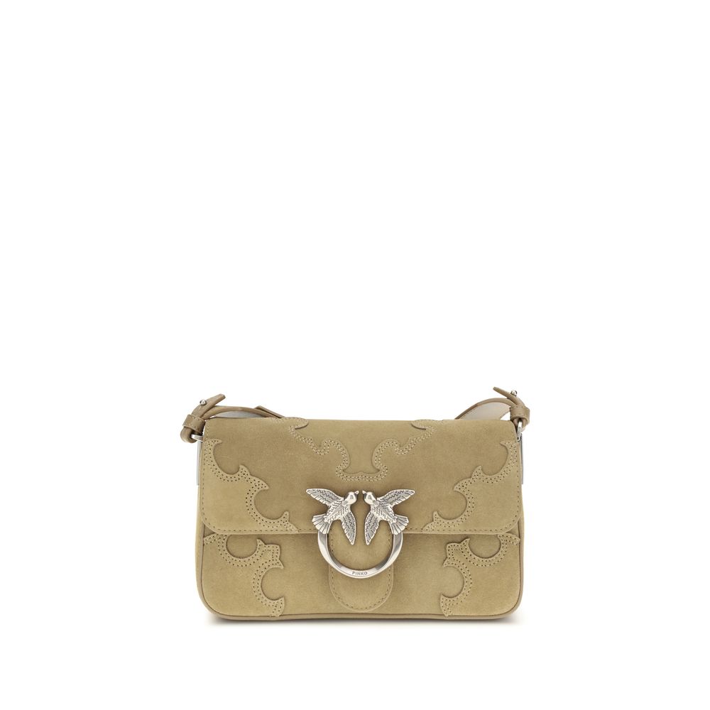 Beige Love One Slouchy Mini Shoulder Bag