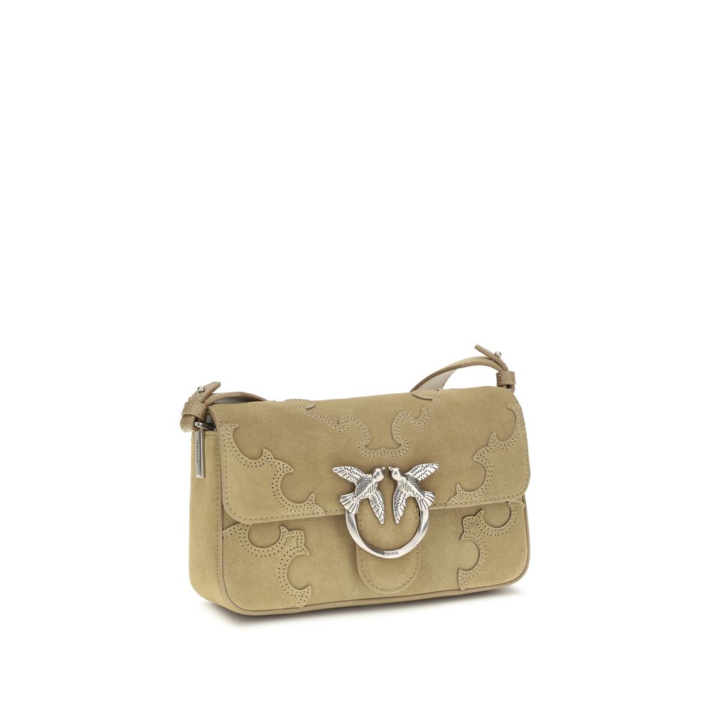 Beige Love One Slouchy Mini Shoulder Bag