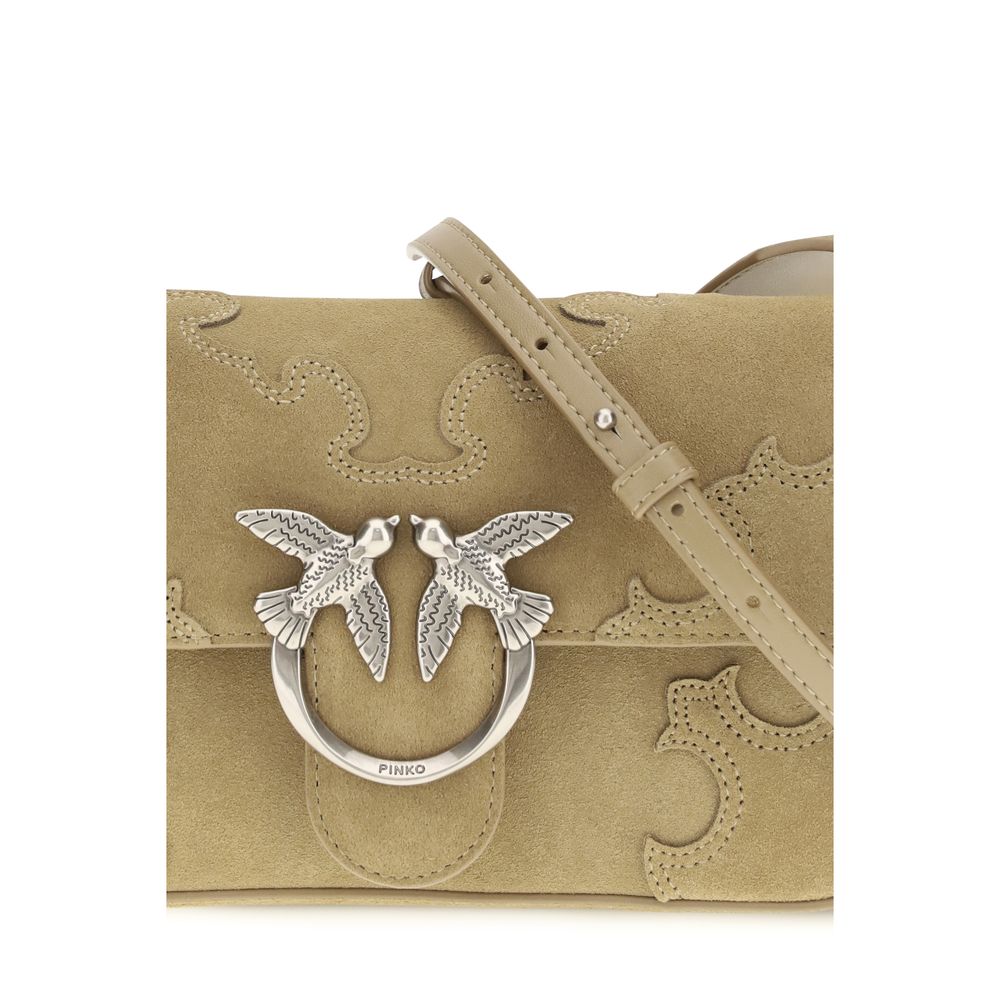 Beige Love One Slouchy Mini Shoulder Bag