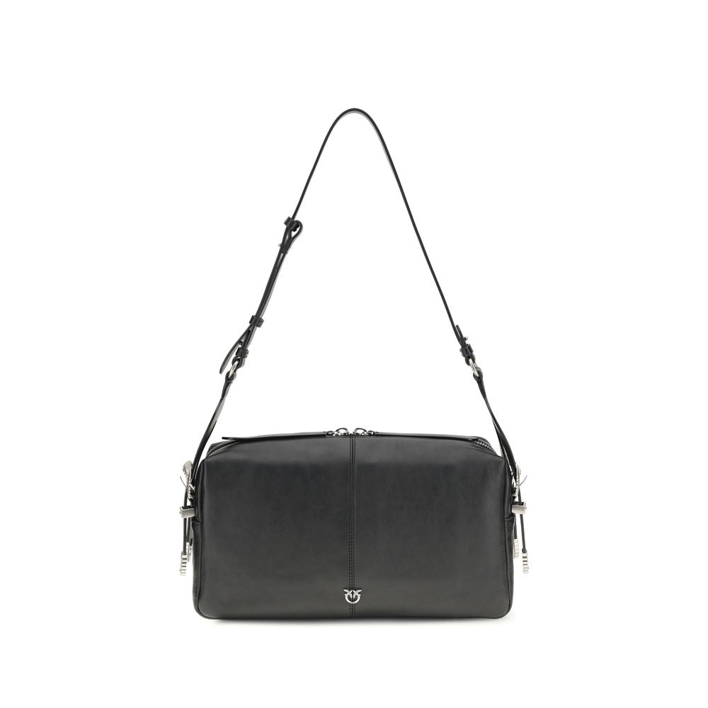 Black Calf Keeper Medium Shoulder Bag