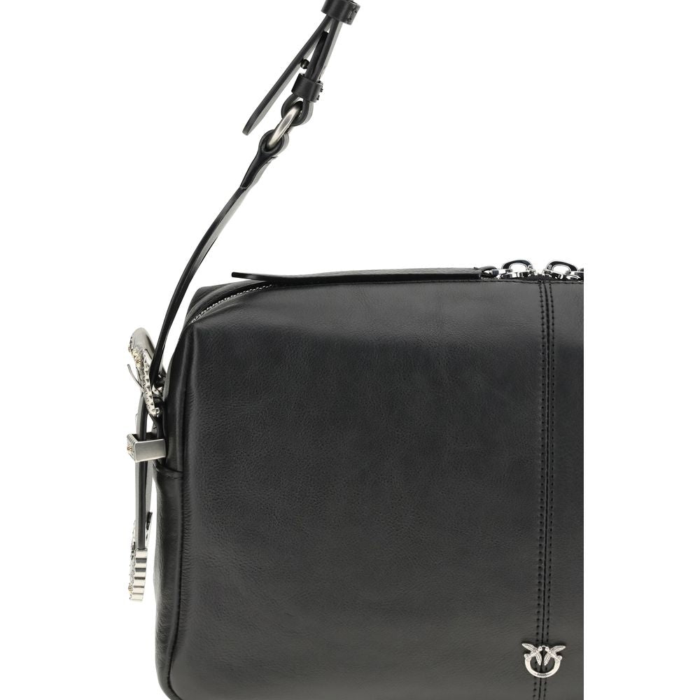 Black Calf Keeper Medium Shoulder Bag