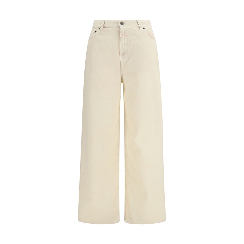 Relaxed Fit Wide-Leg Cotton Denim Jeans