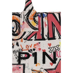 Multicolored Canvas Shoulder Tote Bag