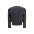Gray Cotton and Wool Blend Cropped Lona Cardigan
