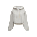 Star Grey Mélange Cotton Cropped Hoodie