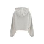 Star Grey Mélange Cotton Cropped Hoodie