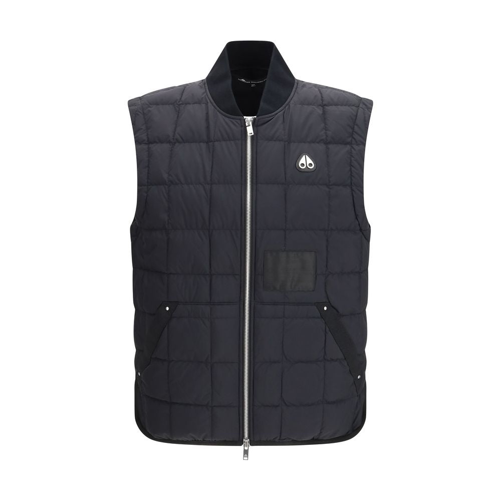 Black Nylon Sleveless Jacket