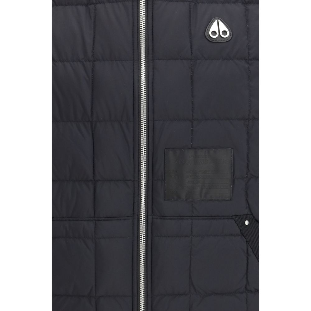 Black Nylon Sleveless Jacket