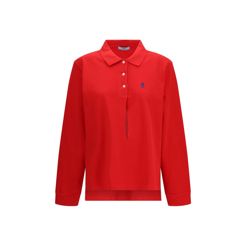 Multicolor Cotton Piqué Long Sleeve Polo