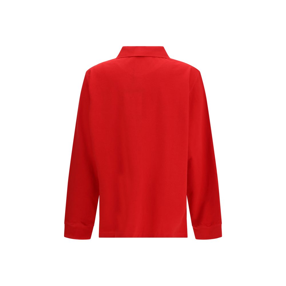 Multicolor Cotton Piqué Long Sleeve Polo