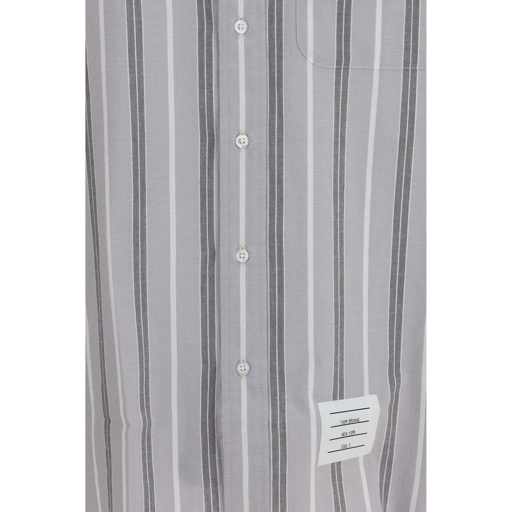 Madras Striped Armband Cotton Shirt