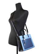 Mini Blue Heaven Colorblock Leather Tote Crossbody Bag