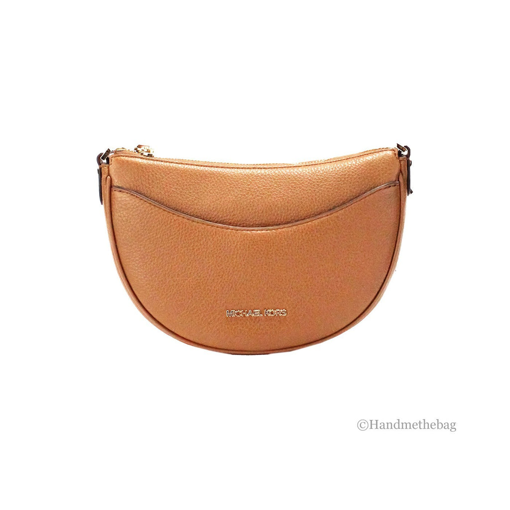 Small Luggage Pebbled Leather Half Moon Crossbody Bag