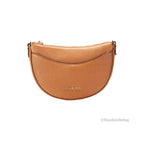 Small Luggage Pebbled Leather Half Moon Crossbody Bag