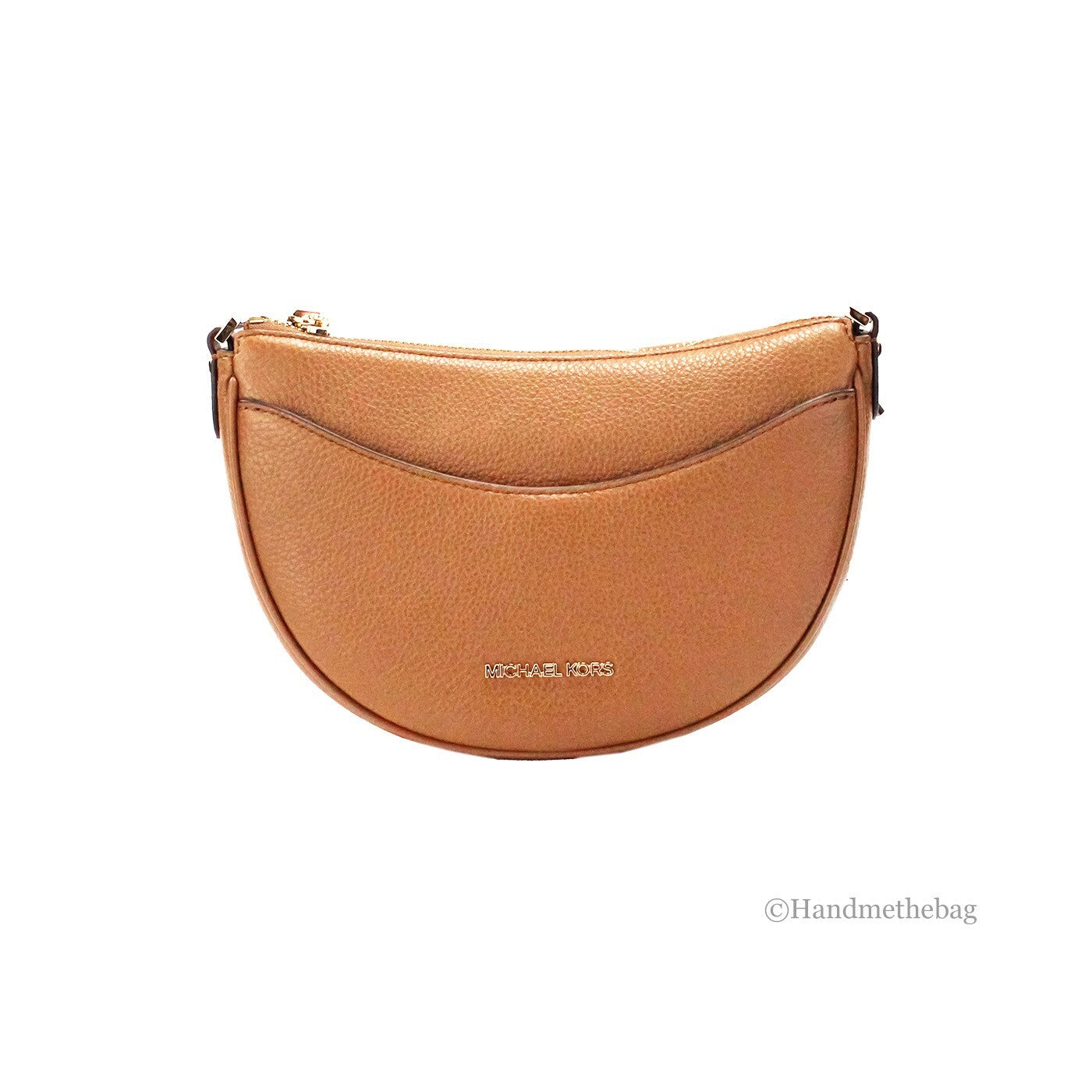 Small Luggage Pebbled Leather Half Moon Crossbody Bag