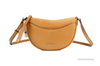 Small Luggage Pebbled Leather Half Moon Crossbody Bag