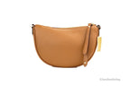 Small Luggage Pebbled Leather Half Moon Crossbody Bag