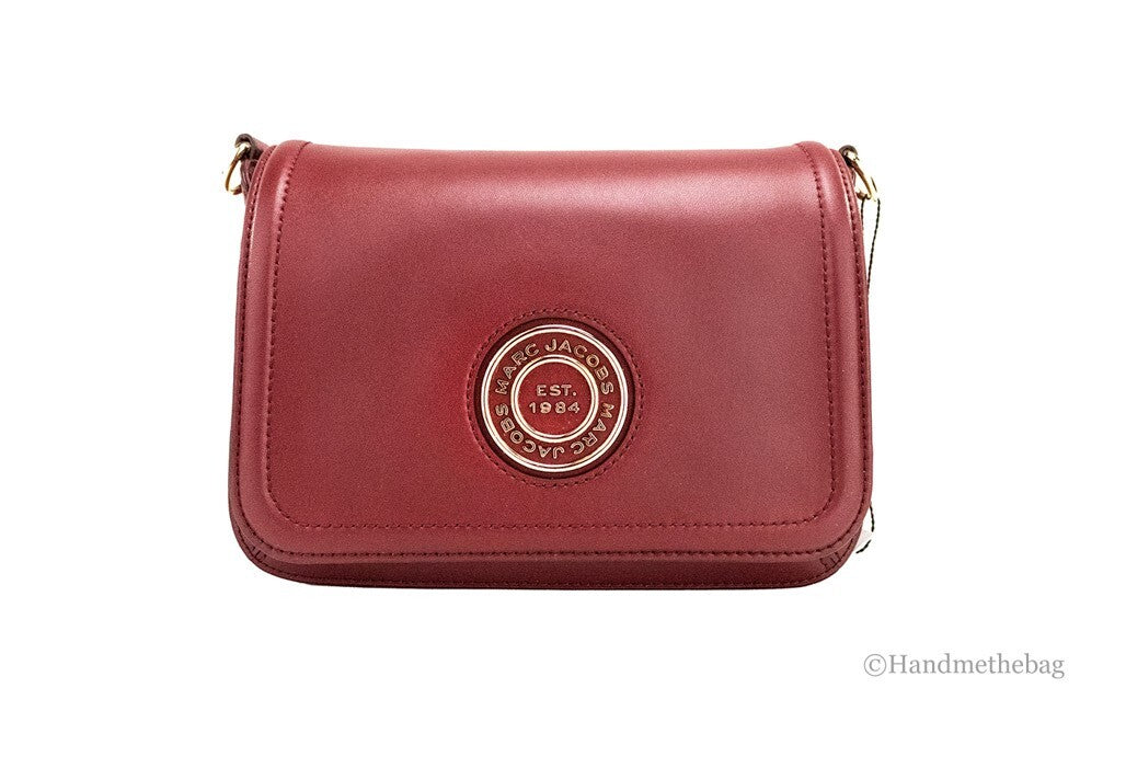 Medium Metal Signet Smooth Leather Flap Crossbody Bag