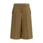 Linen High-Waist Bermuda Shorts
