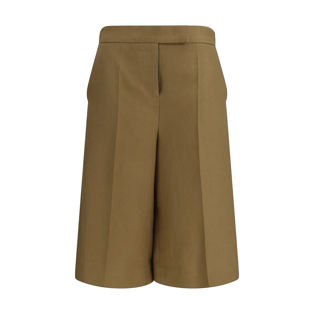Linen High-Waist Bermuda Shorts