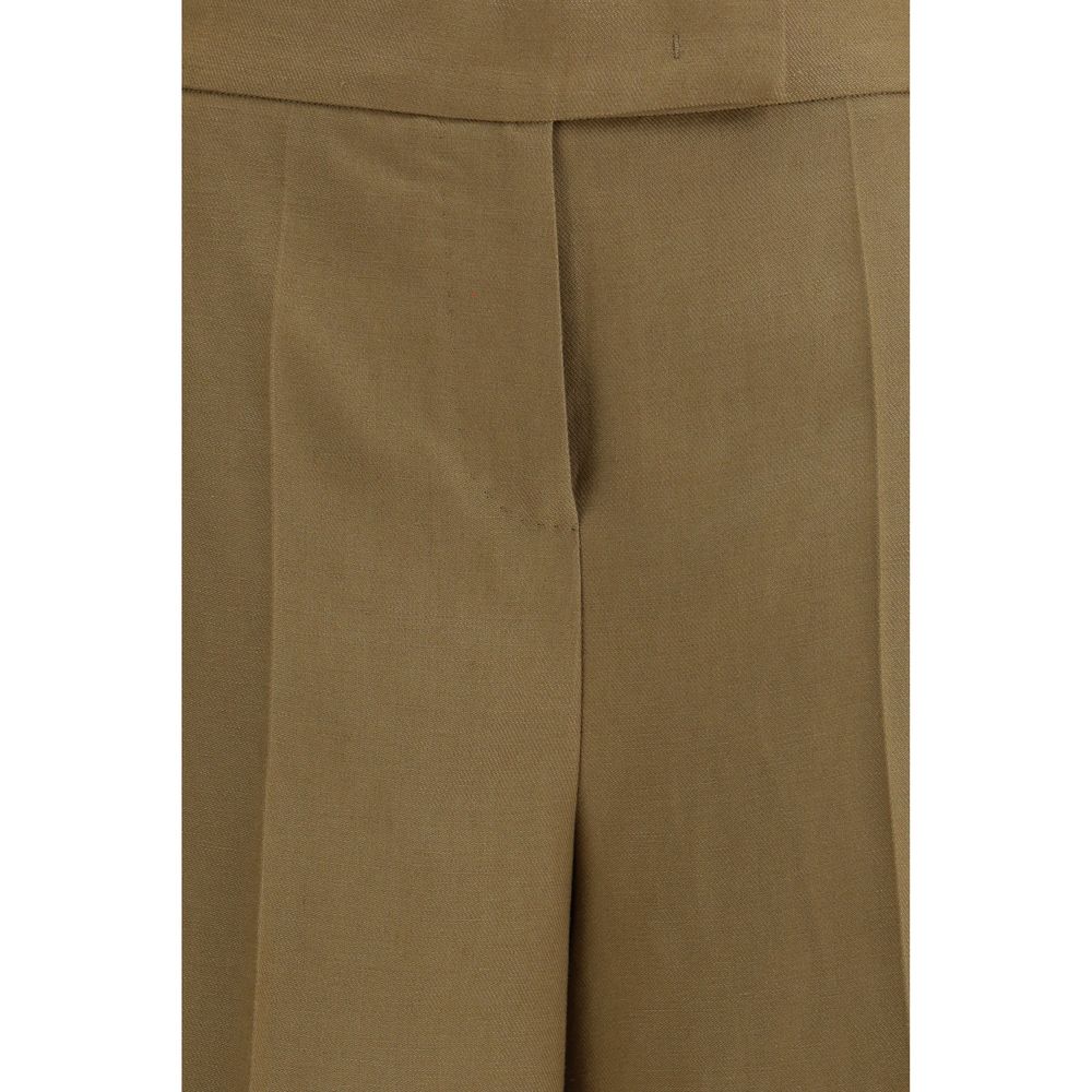 Linen High-Waist Bermuda Shorts