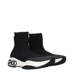 Landon Sock Black Fabric Ankle Boots