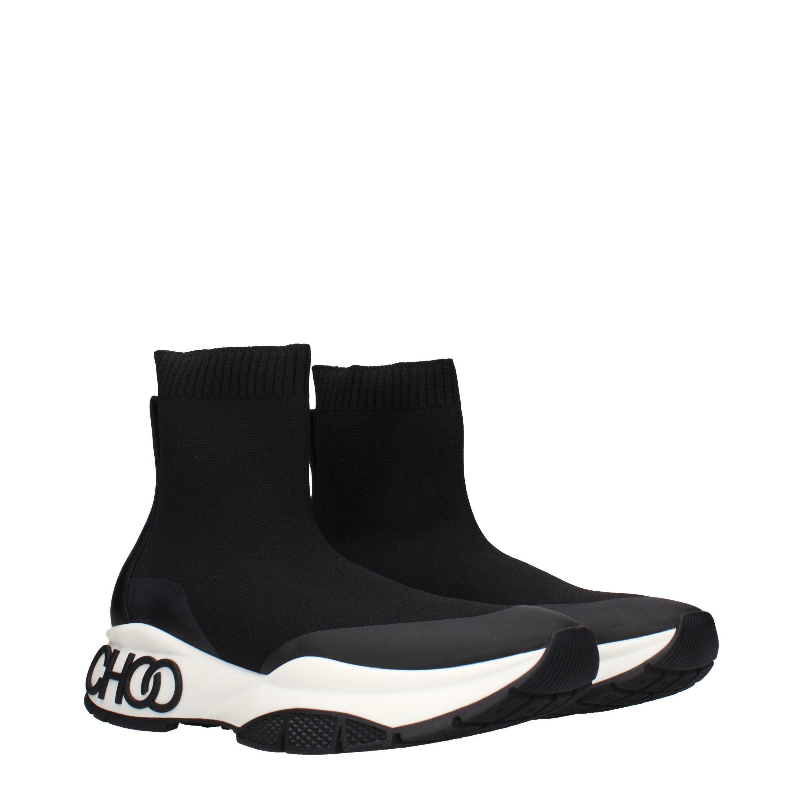 Landon Sock Black Fabric Ankle Boots