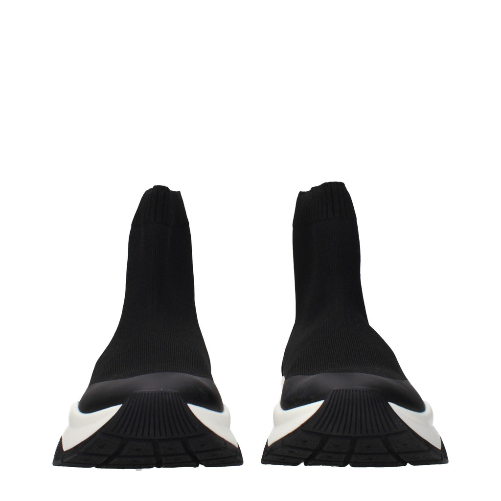 Landon Sock Black Fabric Ankle Boots