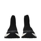 Landon Sock Black Fabric Ankle Boots