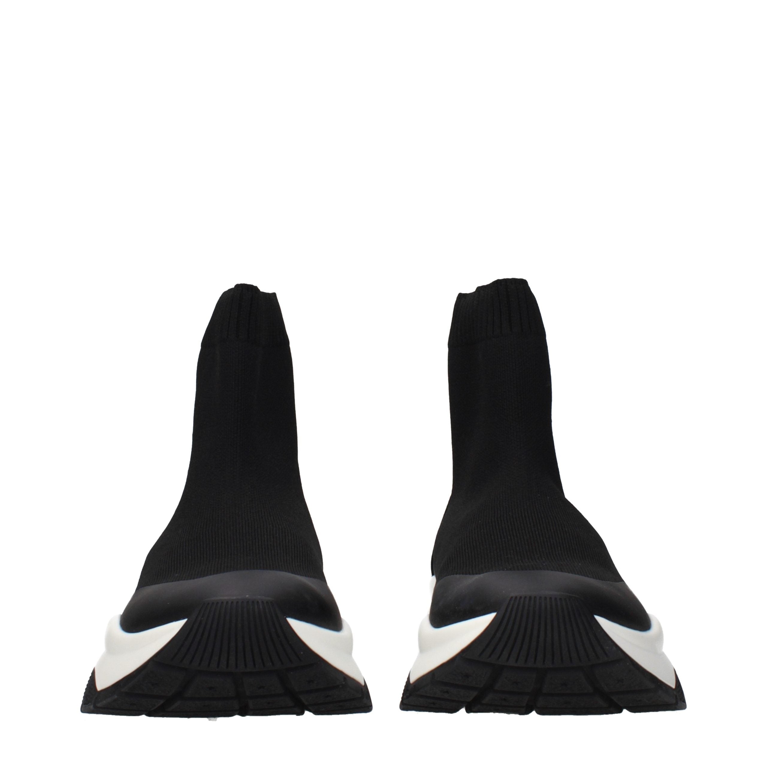 Landon Sock Black Fabric Ankle Boots
