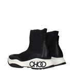 Landon Sock Black Fabric Ankle Boots