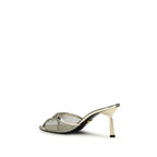 Calfskin Triangular Logo Stiletto Sandals