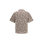 Cyclamen Print Oversized Cotton Bowling Shirt