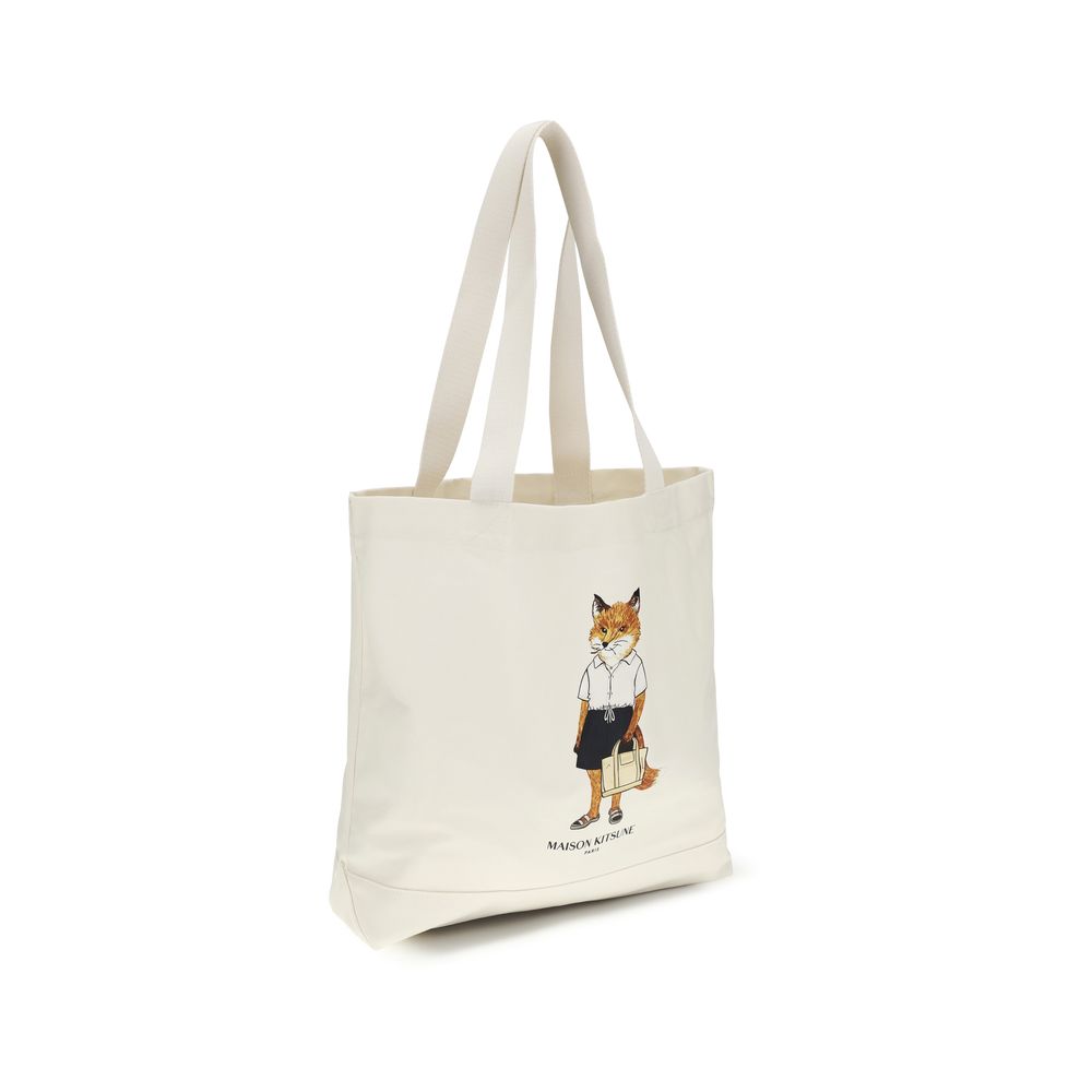 Dressed Fox Cotton Canvas Tote Bag