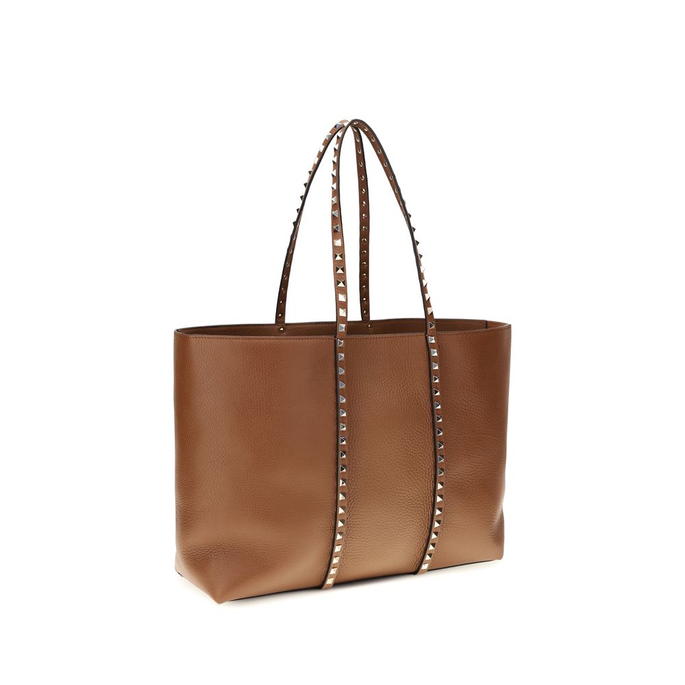 Garnet Calfskin Rockstud Tote