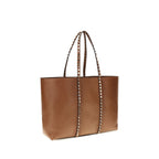 Garnet Calfskin Rockstud Tote