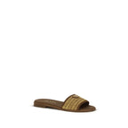 Raffia Logo-Plaque Slippers