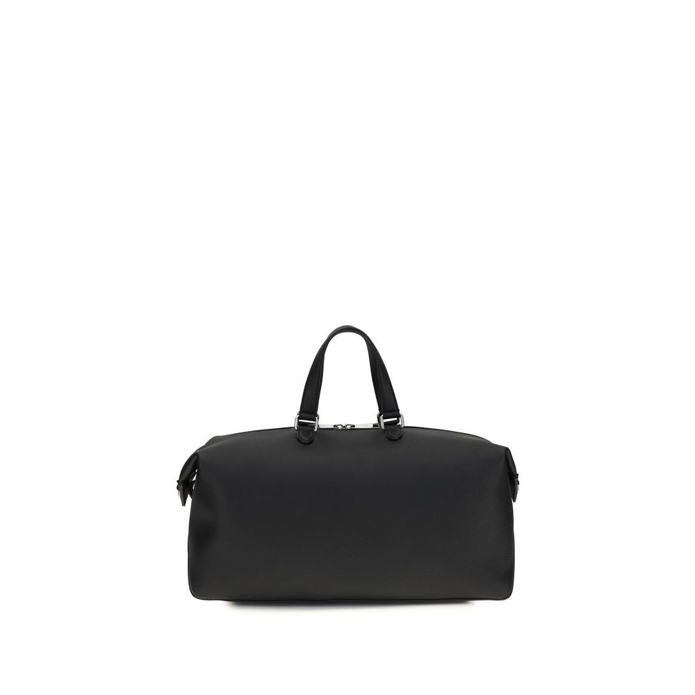 Soft Garnet Calfskin Lui Travel Duffle Bag
