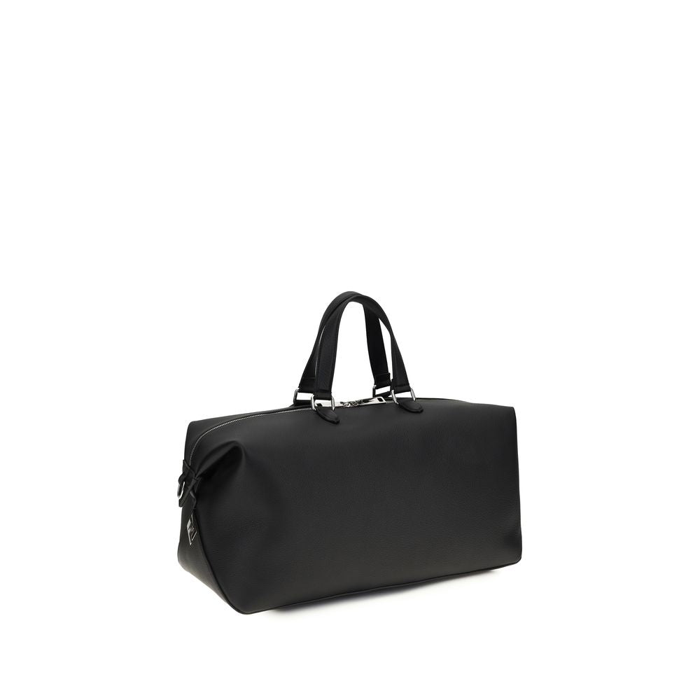 Soft Garnet Calfskin Lui Travel Duffle Bag