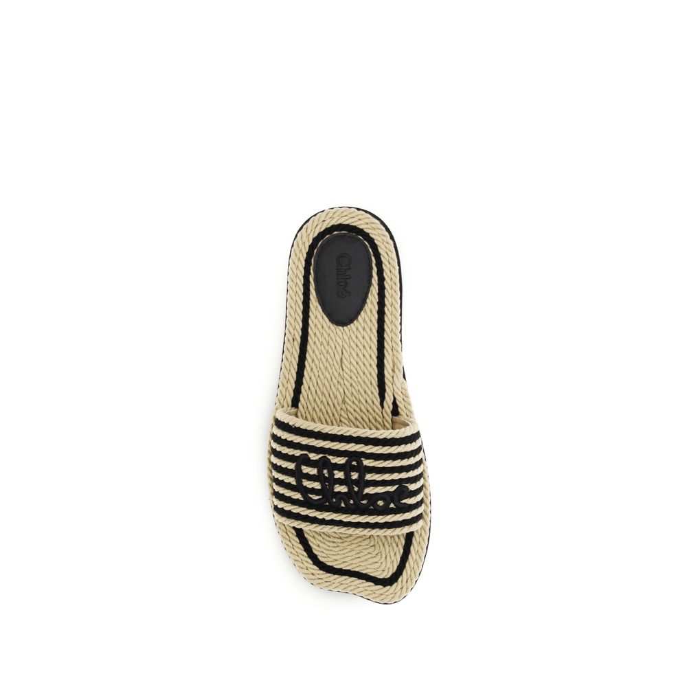 Two-Tone Raffia Woody Mules